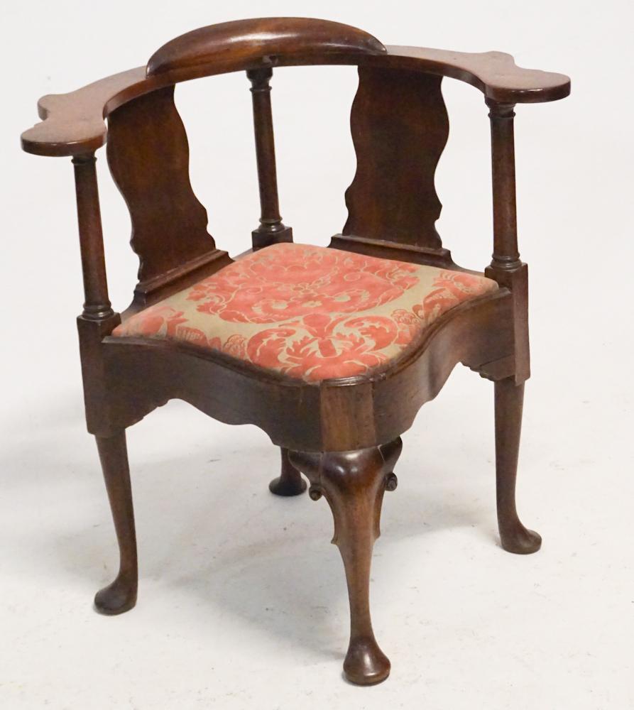 British Queen Anne Mahogany Corner Chair (1 of 4)