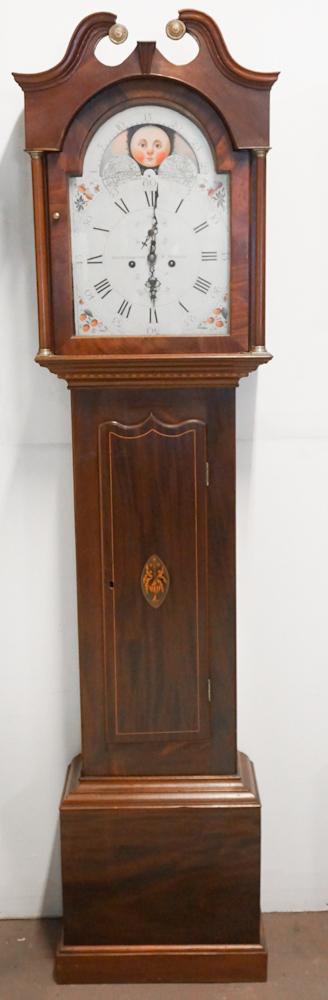 George III Inlaid Mahogany Tall Case Clock (1 of 7)