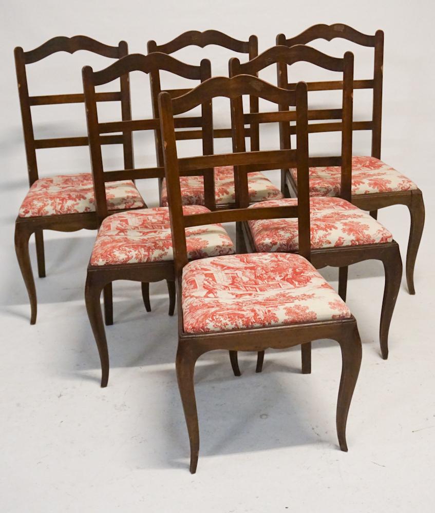 Set Antique French Provincial Walnut Dining Chairs (1 of 3)