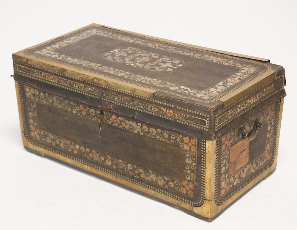 Continental Leather & Camphor Wood Travel Trunk (1 of 4)