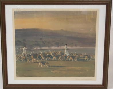 Frost & Reed Ltd Litho After Sir Alfred Munnings: Published 1956 and titled lower right. Some slight yellowing to paper consistent with age. Nicely framed and having full margins. H21 1/2" W25" Sold from the collection of a prominent American horse t