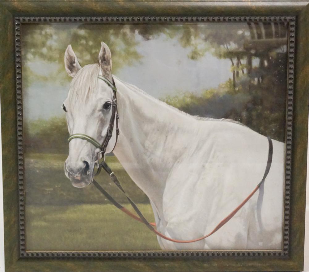 Niki Mason: (South Carolina, 20th century) Exceptionally rendered pastel on paper horse portrait, signed lower left and dated 1968. Very good condition throughout. H23 1/2" W21" (without frame) Sold from the coll