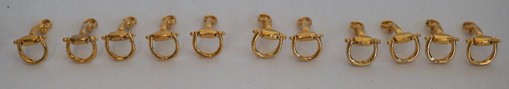 Set Vintage Gold Plated Sporting Place Card Holder (1 of 1)