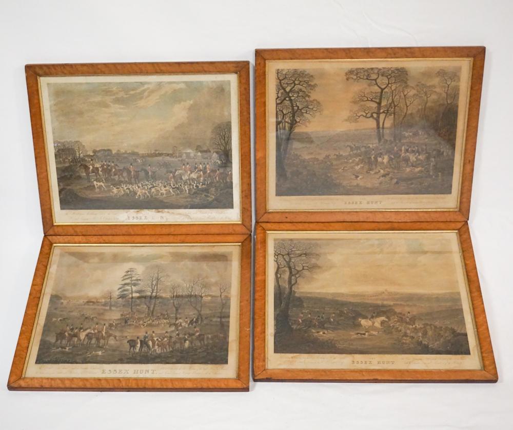 Set Four Hand Tinted British Sporting Engravings (1 of 7)