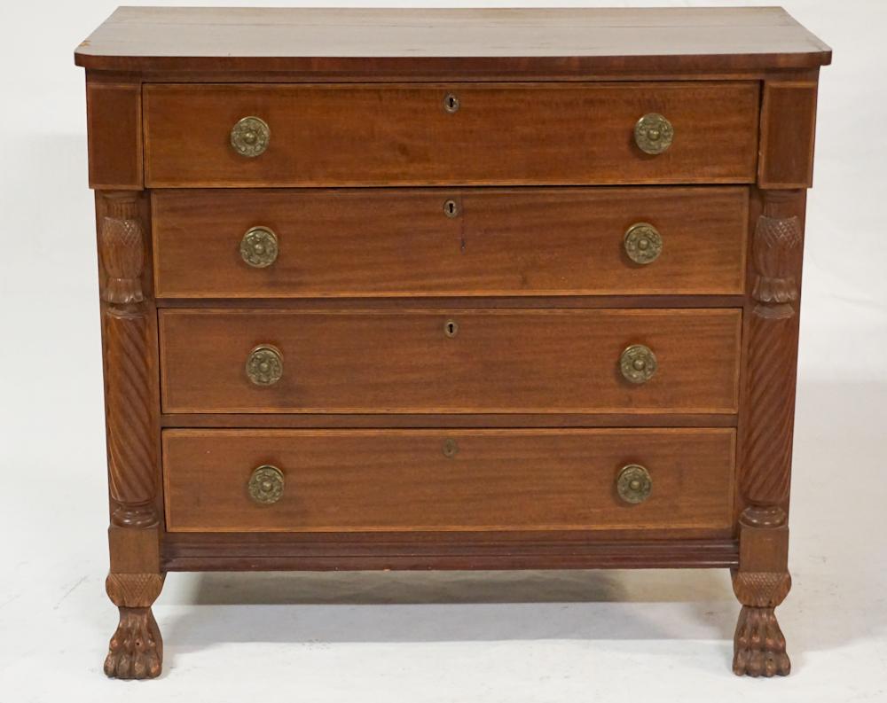 American Classical Carved Walnut Chest of Drawers (1 of 5)