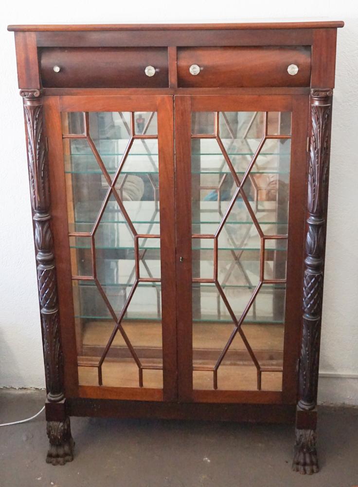 American Classical Carved Mahogany China Press (1 of 2)