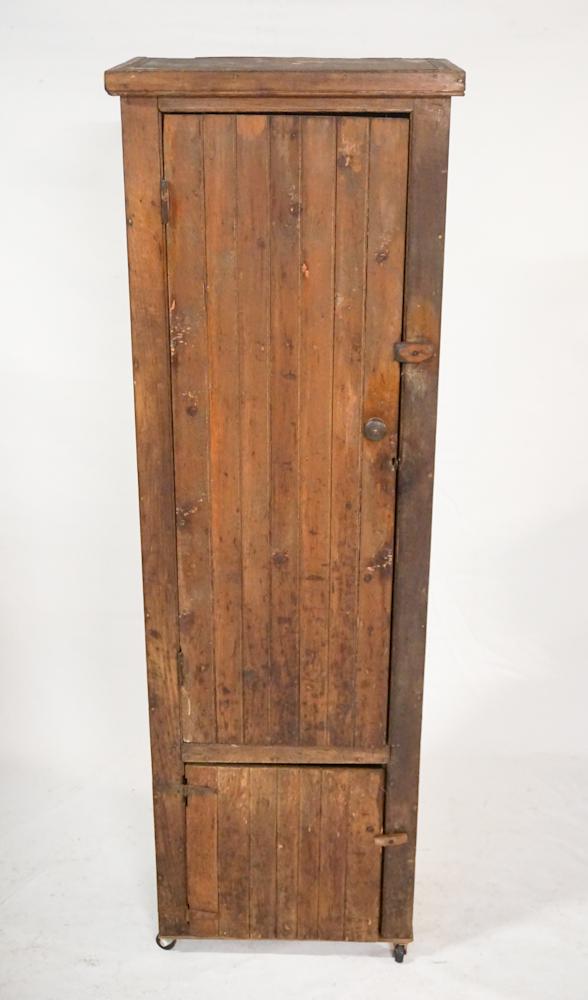 Country Hepplewhite Poplar & Walnut Wardrobe (1 of 4)