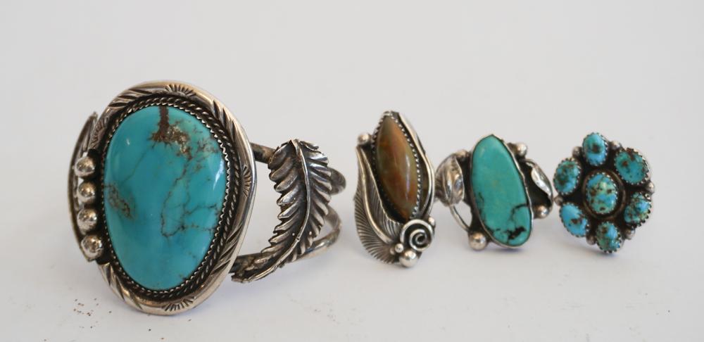 Vintage Navajo Sterling & Turquoise Jewelry (1 of 4)