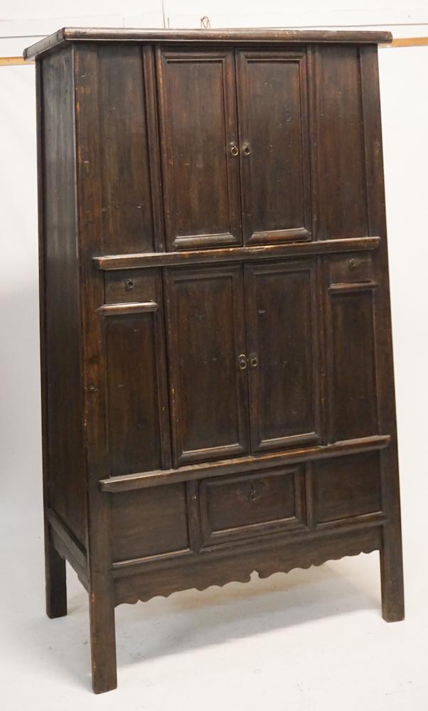 Antique Chinese Softwood Tall Cupboard (1 of 3)