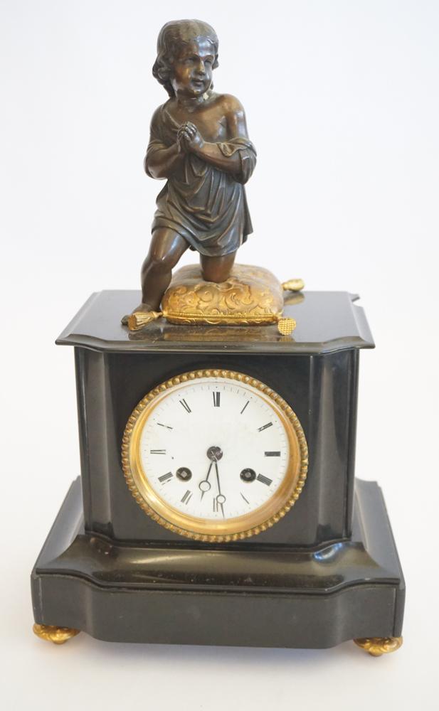 French Classical Bronze & Marble Mantle Clock (1 of 3)