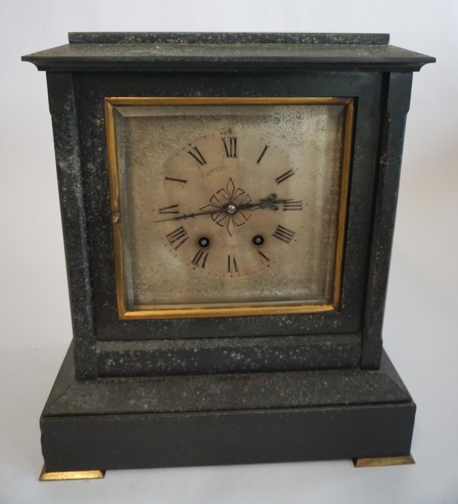 Antique Cowell & Hubbard Slate Mantle Clock (1 of 3)