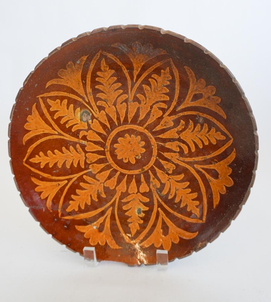 Early 19th Century Slip Decorated Redware Dish (1 of 1)