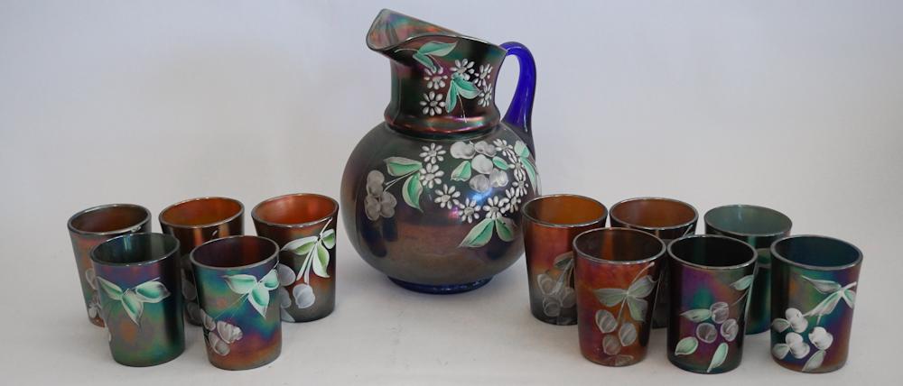Antique Painted Lustre Glass Lemonade Set (1 of 2)