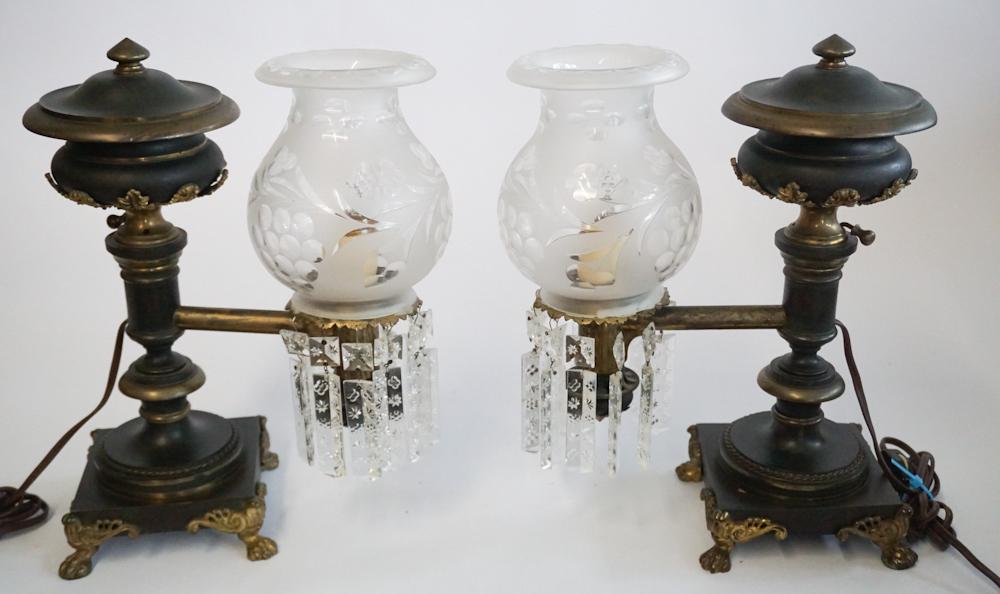 Pair Antique American Classical Argon Solar Lamps (1 of 2)