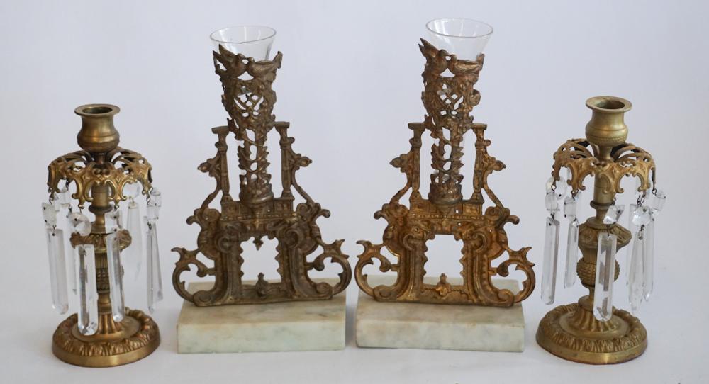 Two Pair Neoclassical Gilt Mantel Garniture (1 of 2)