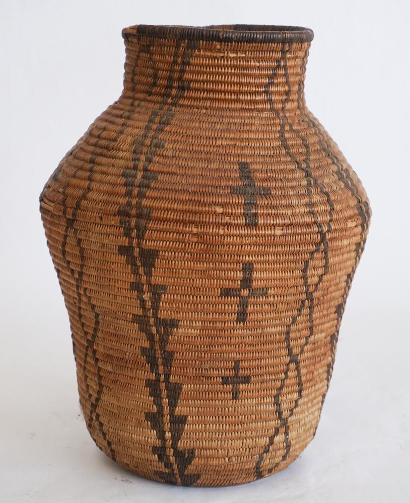 Vintage Western Native American Woven Coil Basket (1 of 3)
