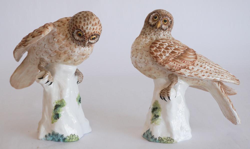 Handsome Pair Crown Staffordshire Owl Figures (1 of 3)
