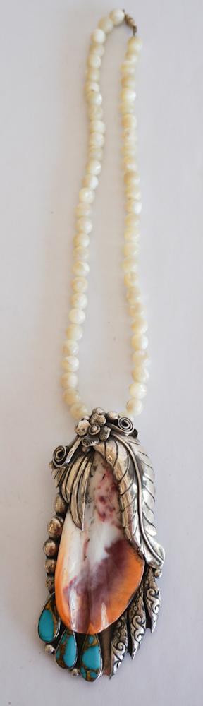 Sterling & Polished Oyster Shell Pendant Necklace (1 of 3)