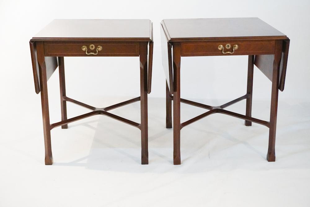Fine Pair Baker Inlaid Mahogany Pembroke Tables (1 of 4)