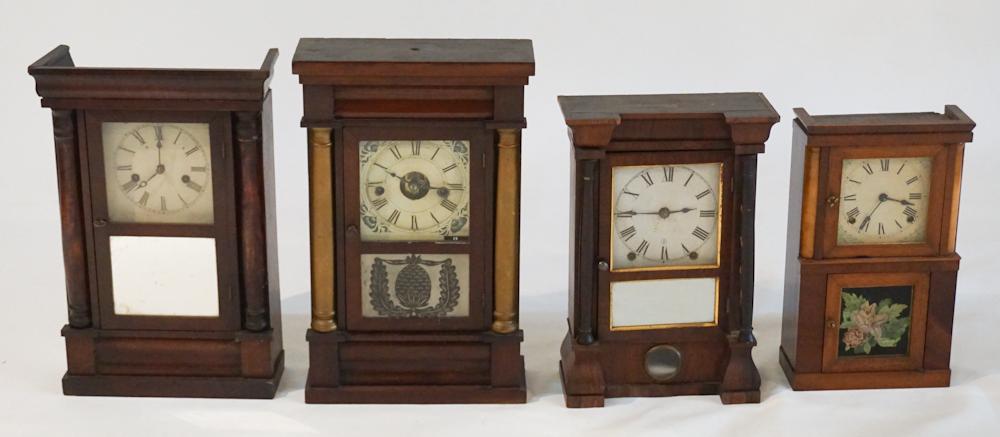 Four Antique Classical Mahogany Mantle Clocks (1 of 9)
