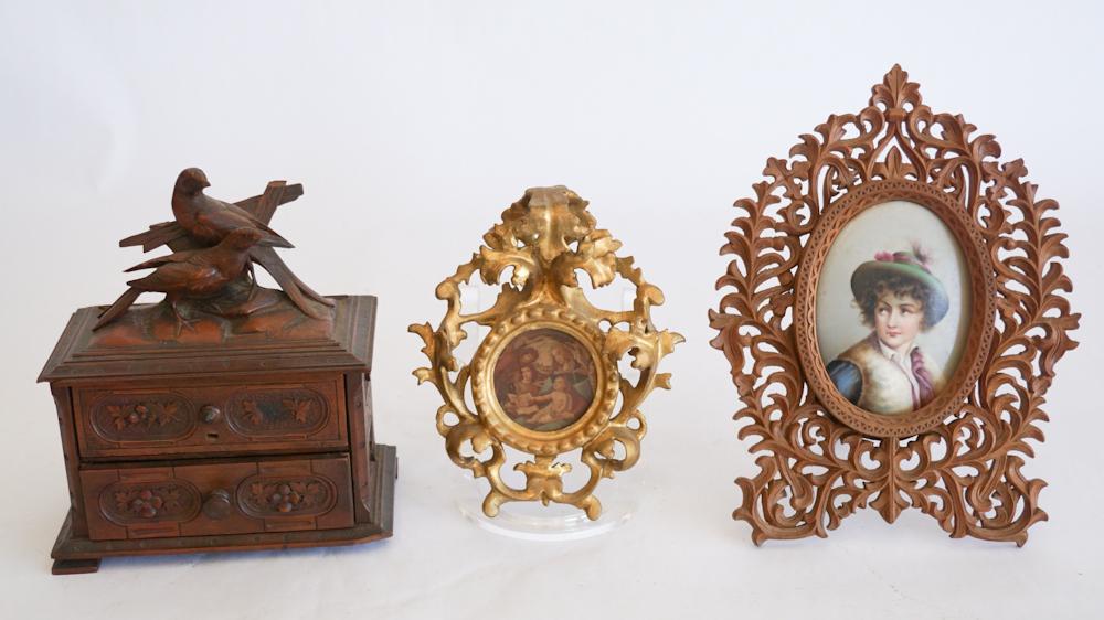 Three Charming Antique Carved Table Pieces (1 of 2)