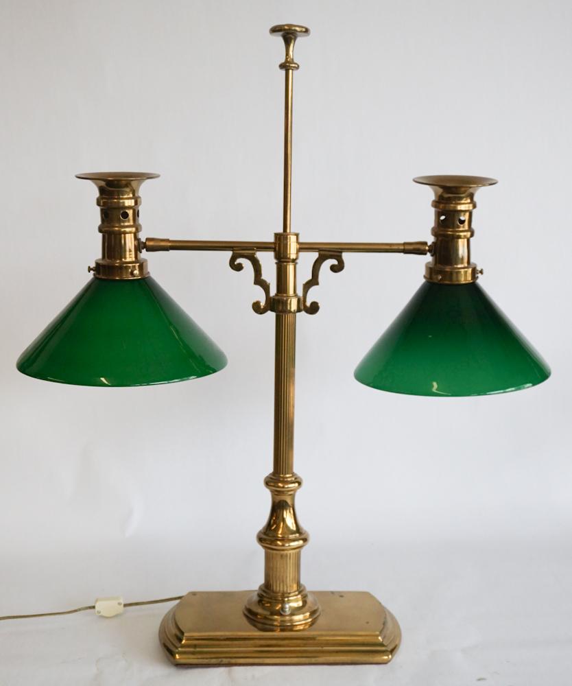 Antique or Vintage Polished Brass Student Lamp (1 of 2)