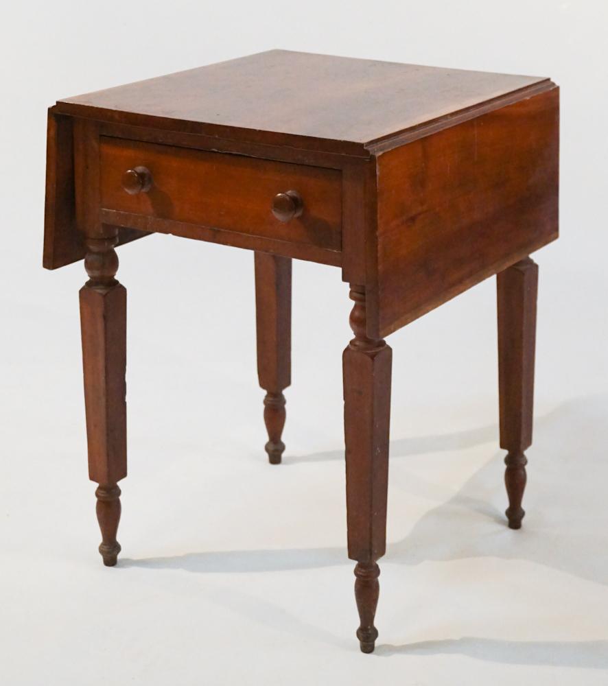Country Federal Drop Leaf One Drawer Side Table (1 of 3)