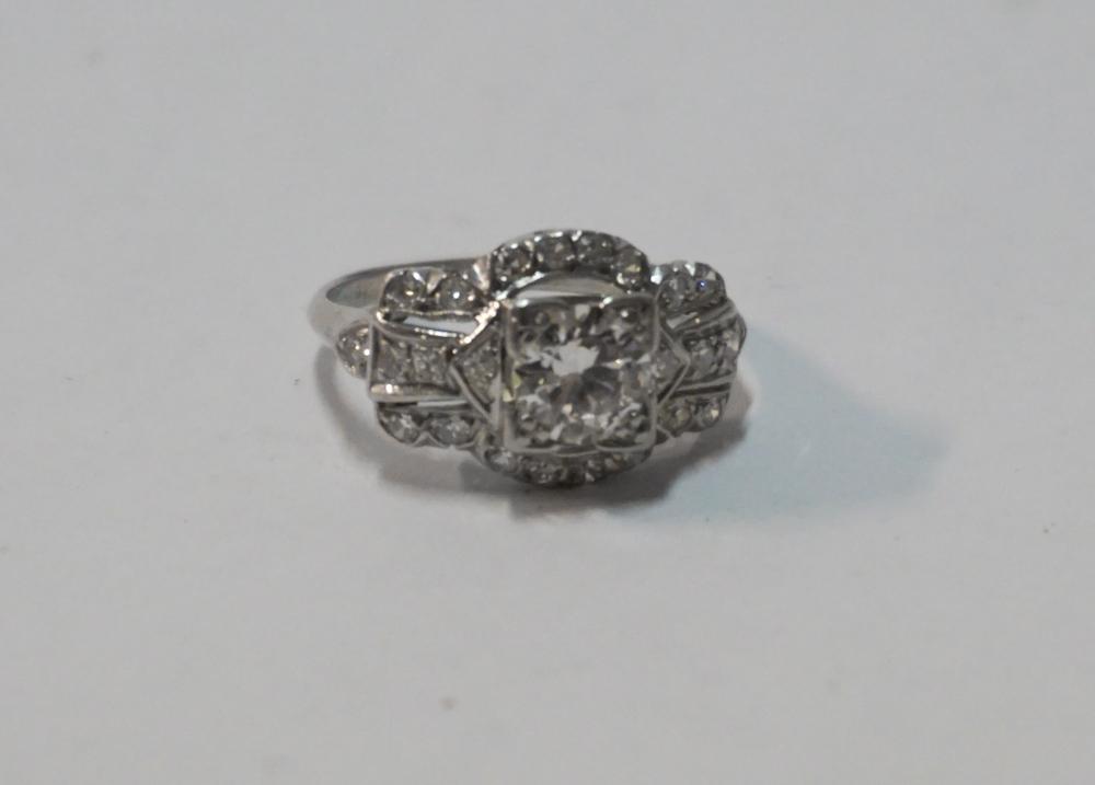 Ladies Antique Platinum & Diamond Ring (1 of 3)