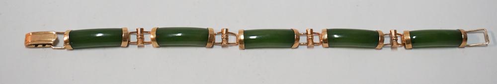 14k Gold & Jade Bracelet (1 of 2)