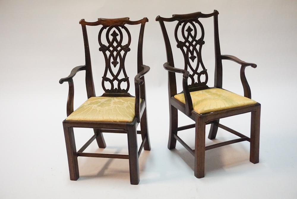 Pair Chippendale Style MahoganyMiniature Armchairs (1 of 2)