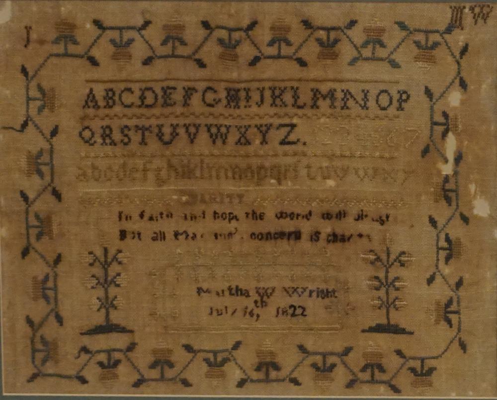 Two Antique Girlhood Needlework Samplers (1 of 2)