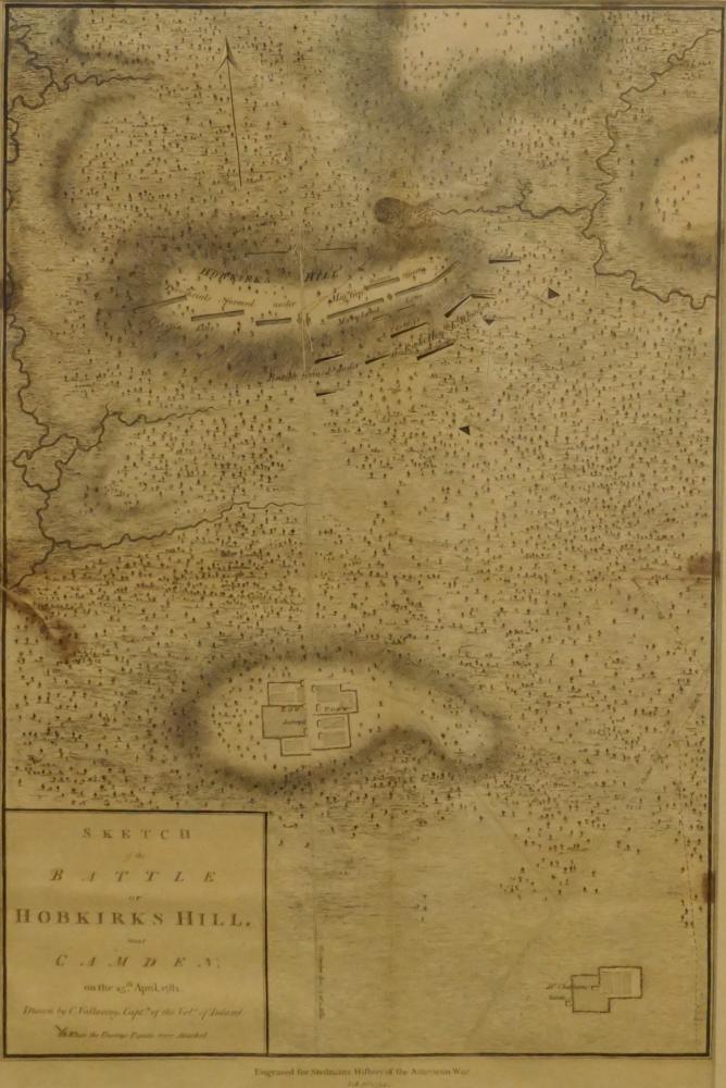 Original 1794 Map of the Battle of Hobkirk's Hill (1 of 3)