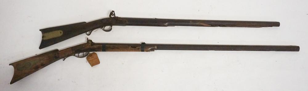 Two Antique American Percussion Long Rifles
