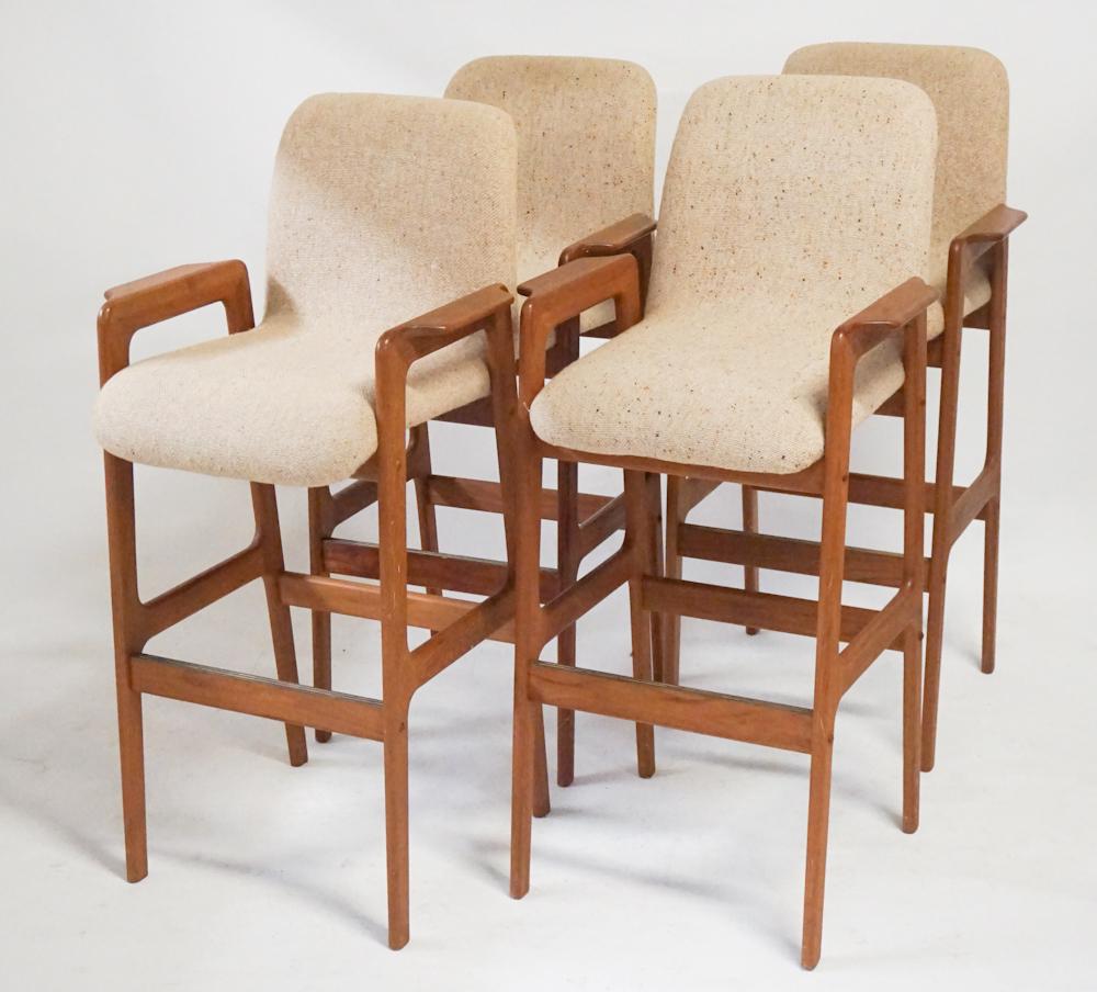 Set Danish Modern Style Bar Stool Chairs (1 of 4)
