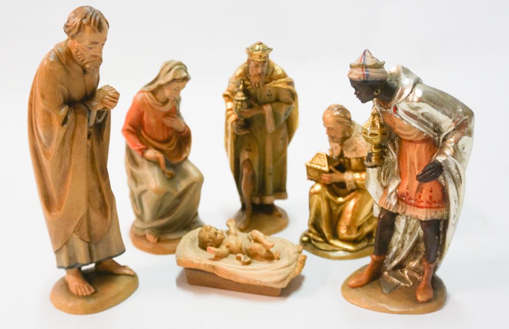 Handsome Anri Italian Hand Carved Nativity Figures (1 of 4)