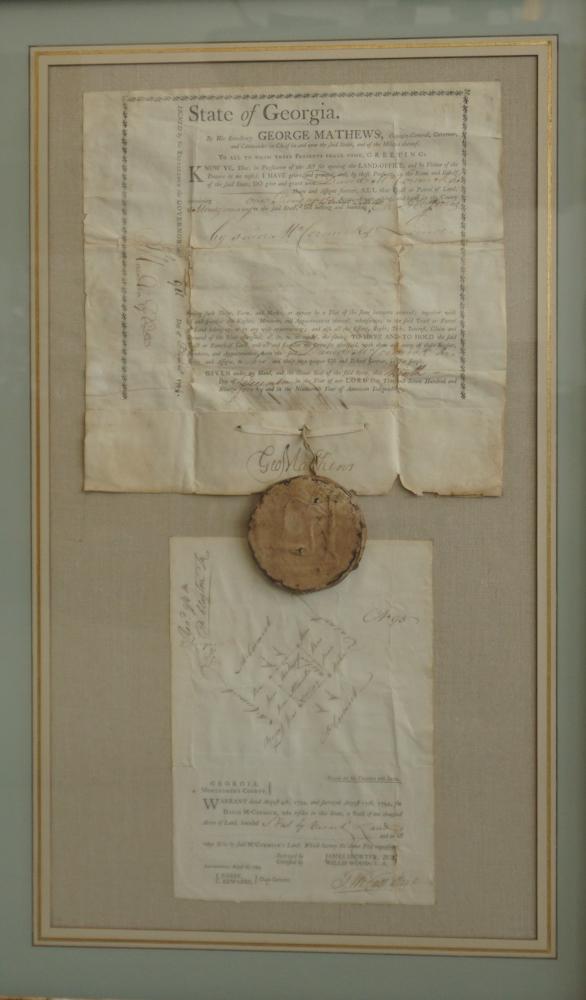 1794 Georgia Land Grant Survey & Wax Seal Framed (1 of 6)
