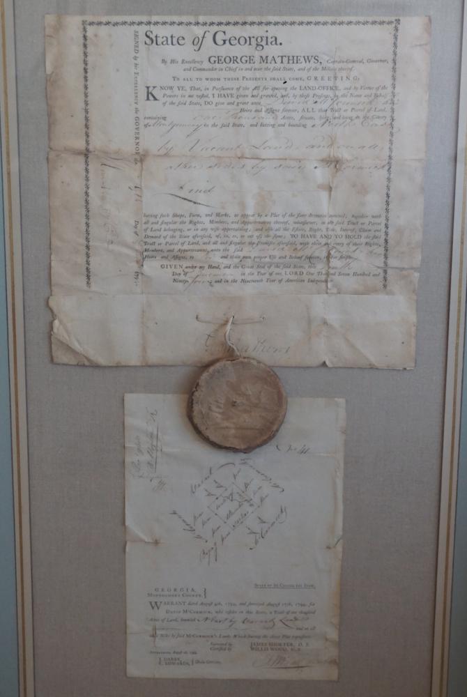 1794 Georgia Land Grant Survey & Wax Seal Framed (1 of 4)