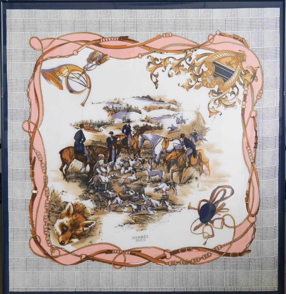 Vintage Hermes Equine Scarf Framed (1 of 3)