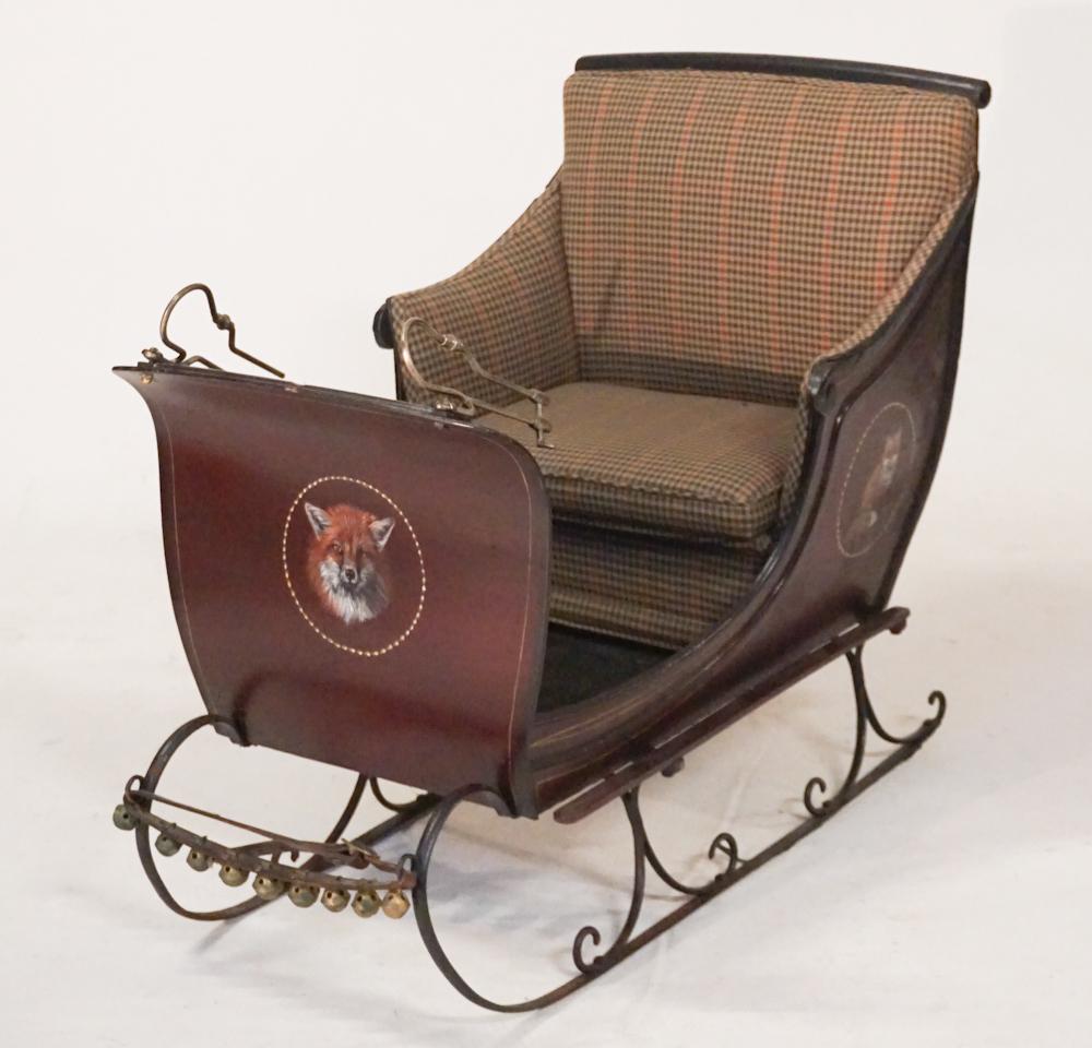 Custom Painted Antique Childs Dog or Goat Sleigh (1 of 3)