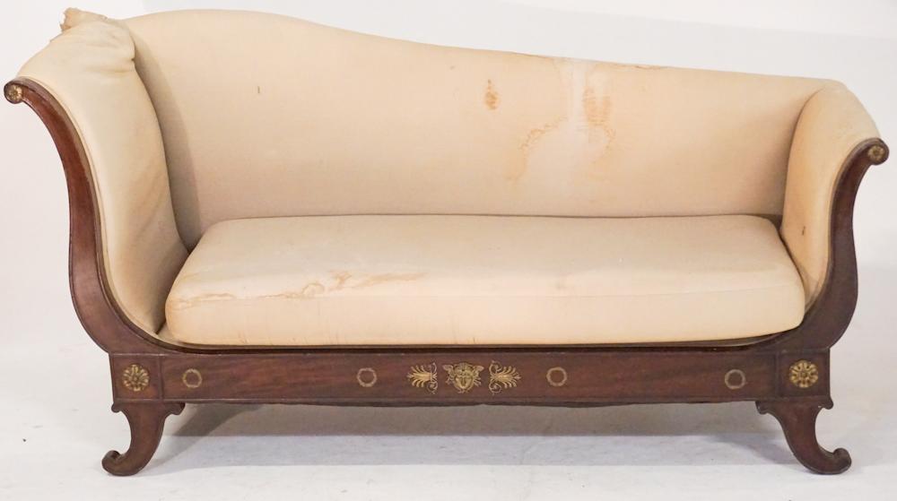 French Empire Mahogany & Ormolu Mounted Chaise (1 of 3)