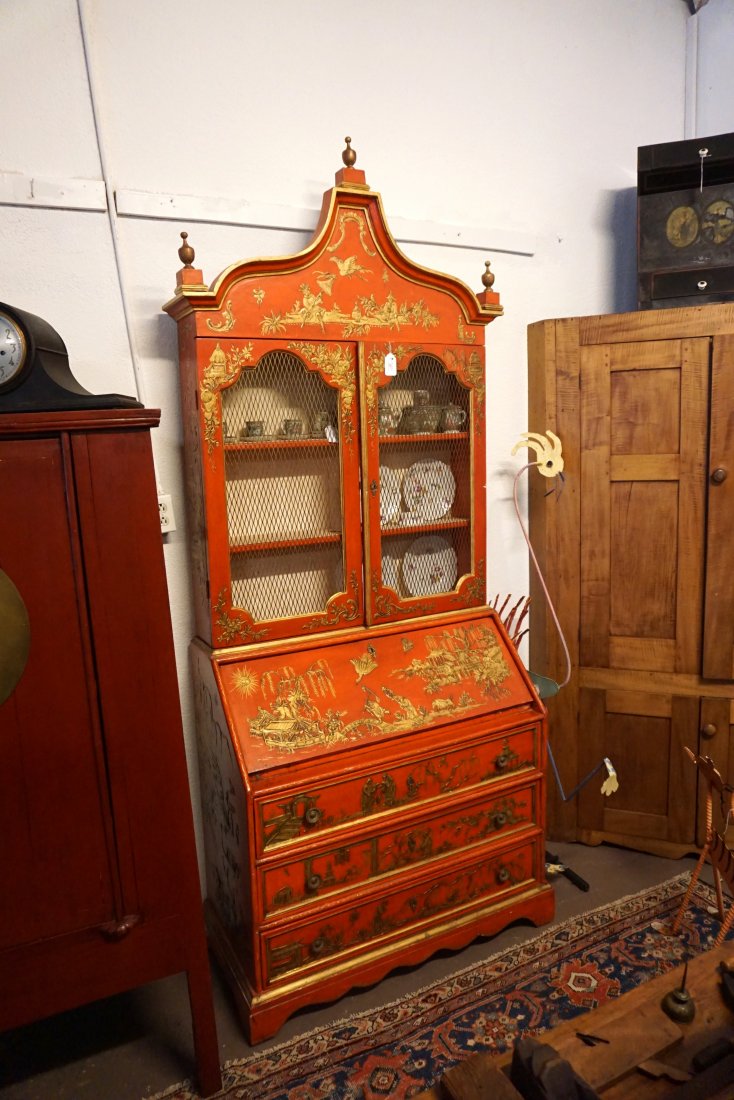 Chinese Chippendale Style Secretary Bookcase (1 of 5)