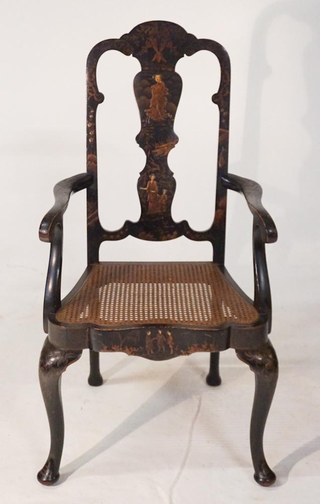 British Queen Anne Style Japaned Armchair (1 of 5)