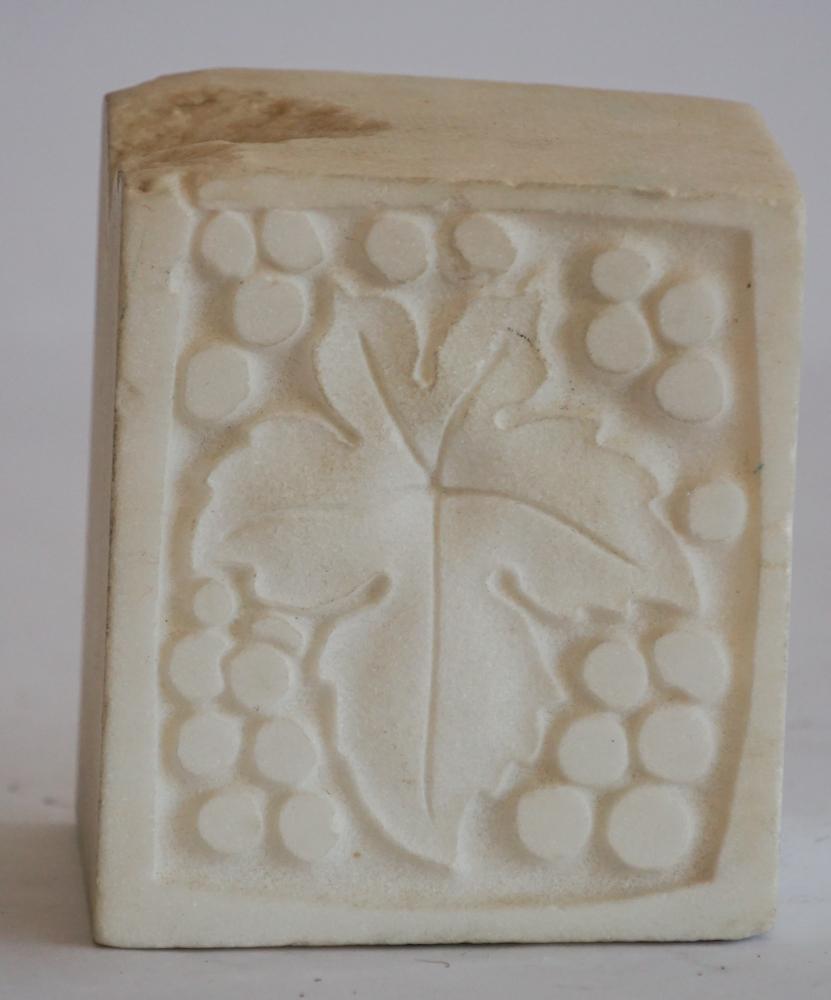 Interesting Antique Carved White Marble Block (1 of 1)