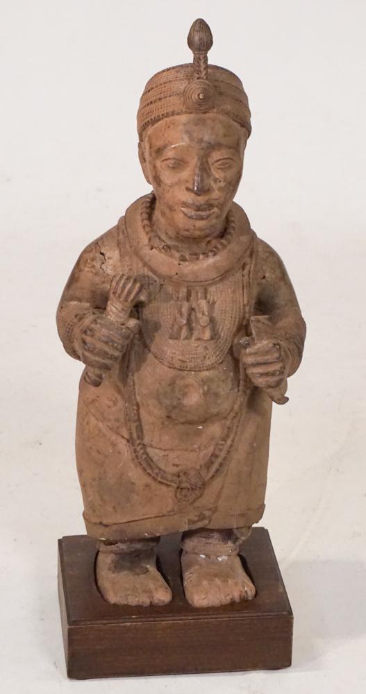 Vintage African Benin Metal Standing Warrior (1 of 2)