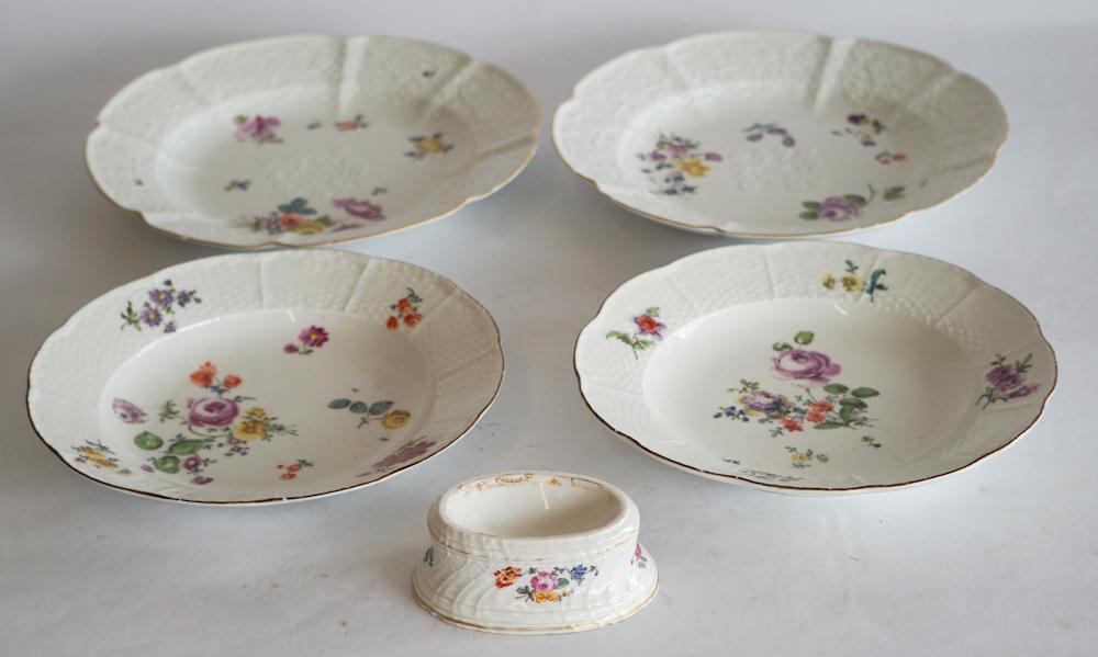 Four Antique German Meissen Porcelain Dishes (1 of 2)