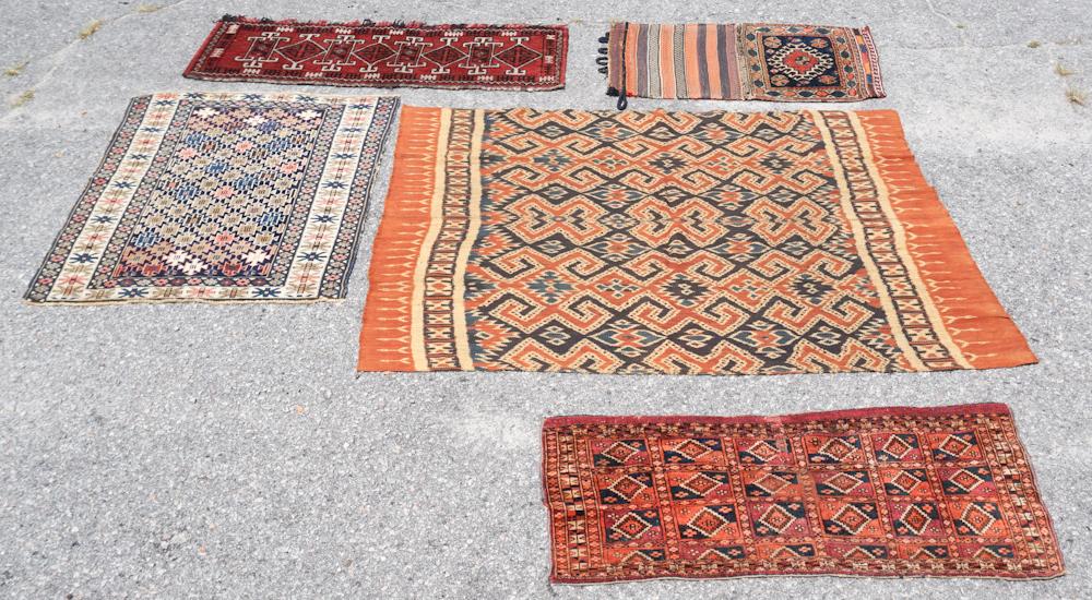 Five Vintage Persian Tribal Saddle Carpets (1 of 3)