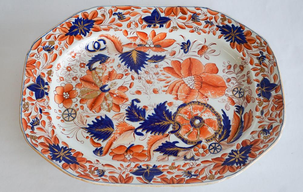 Large Antique Masons Ironstone Decorated Platter (1 of 2)