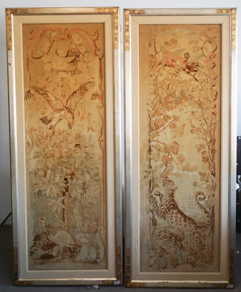 Pair Pictorial Large Woven Wall Panel Hangings (1 of 4)