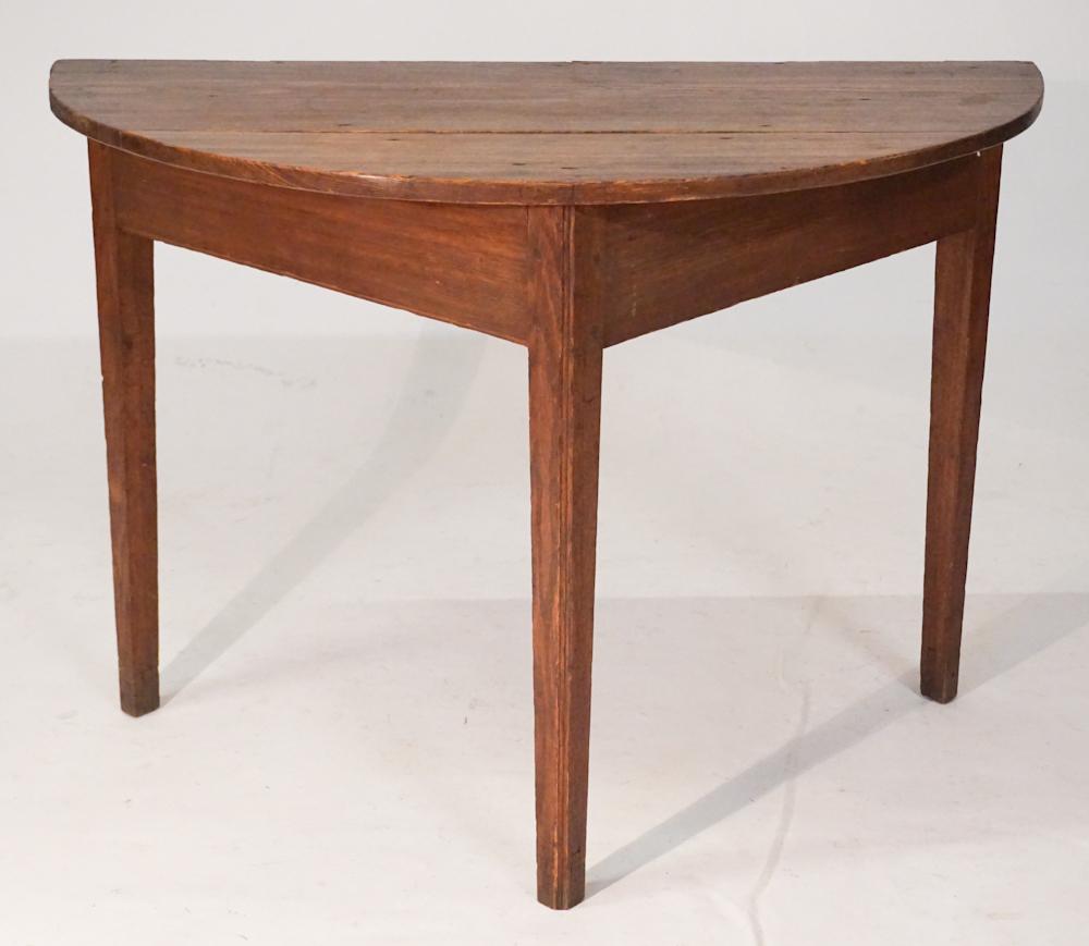 Southern Yellow Pine Federal Demilune End Table (1 of 2)