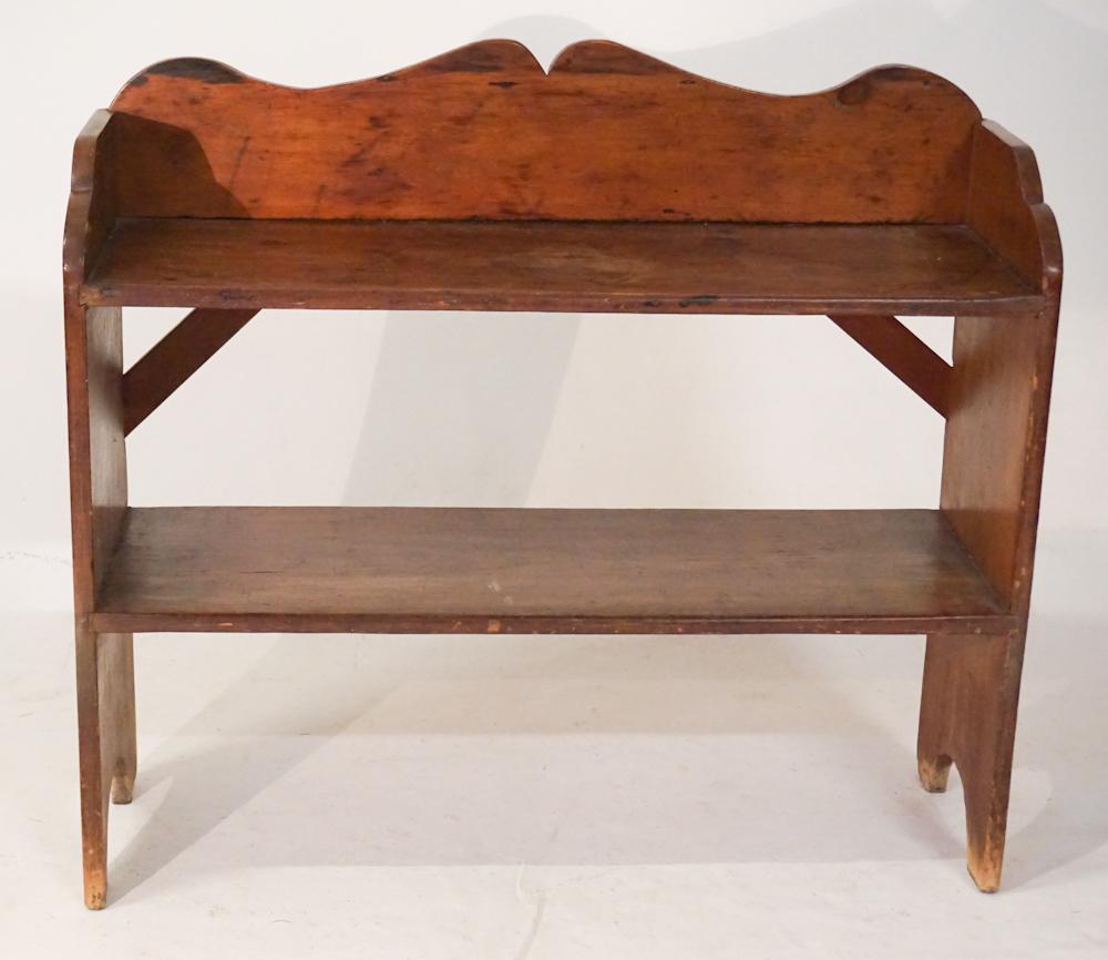 Antique Backcountry Mixed Wood Bucket Bench (1 of 2)